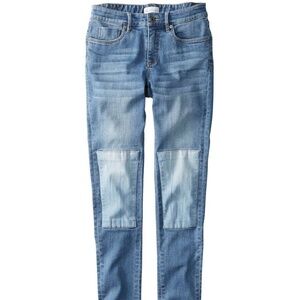 LL Bean Womens Signature  Premium Skinny Ankle Jeans Patchwork